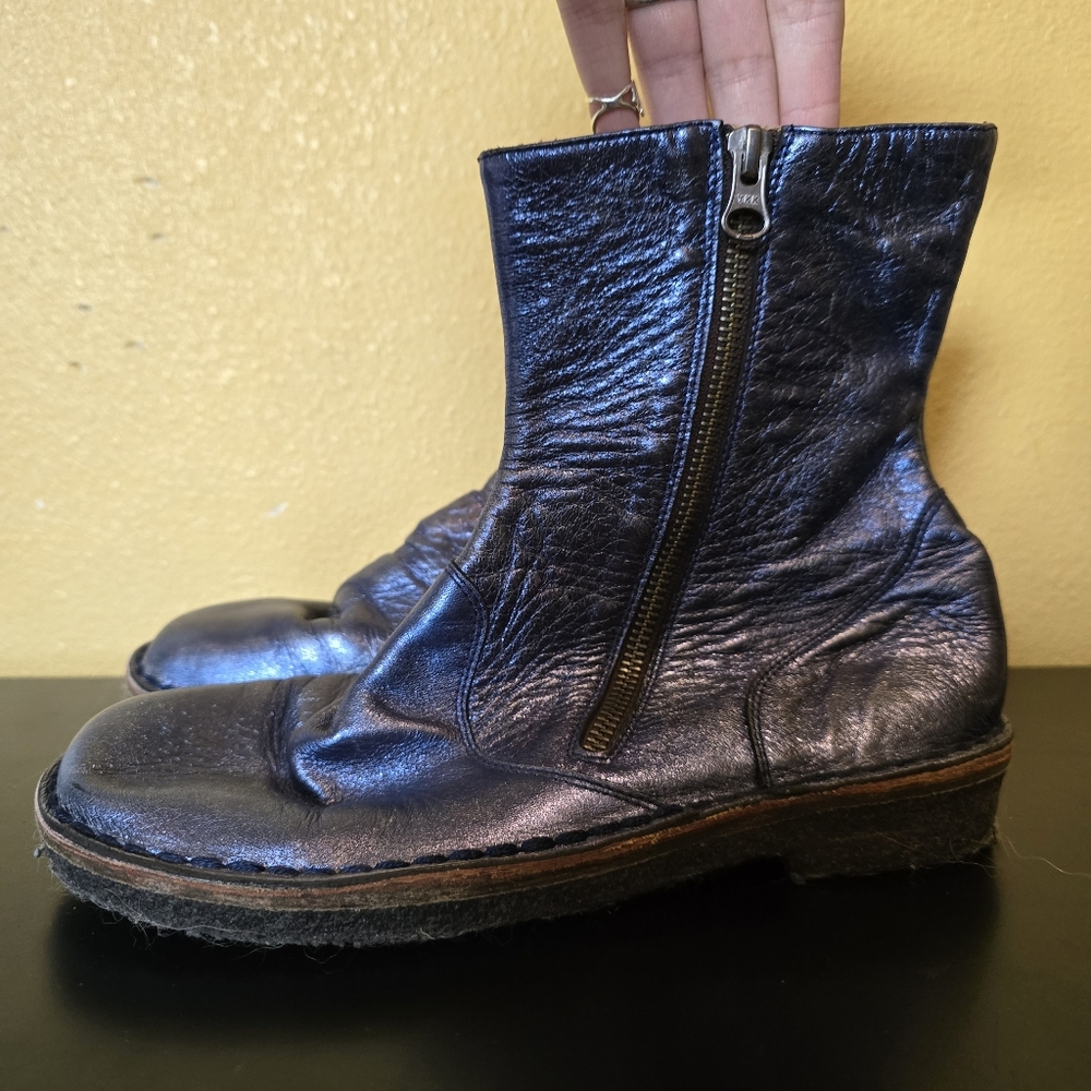 Pepe Handmade Italian Leather Moto Boots Size EU 38, Fit US Size 7-7.5